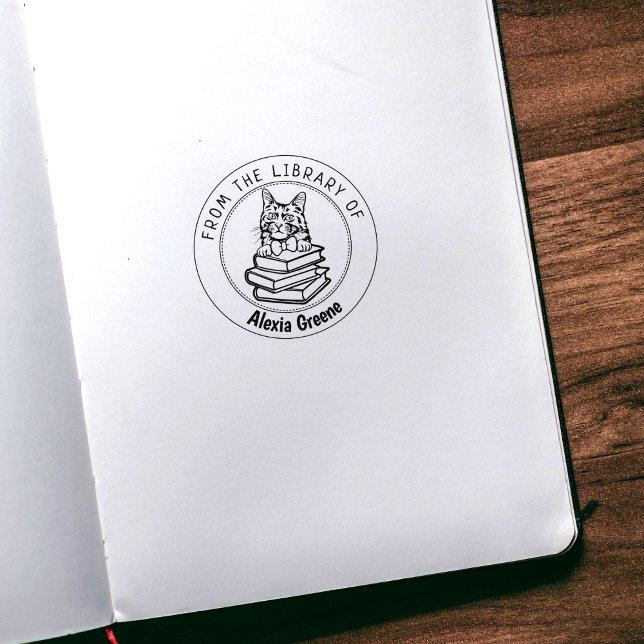 Sello De Caucho Gato turco Angora, libro de la biblioteca de (Subido por el creador)