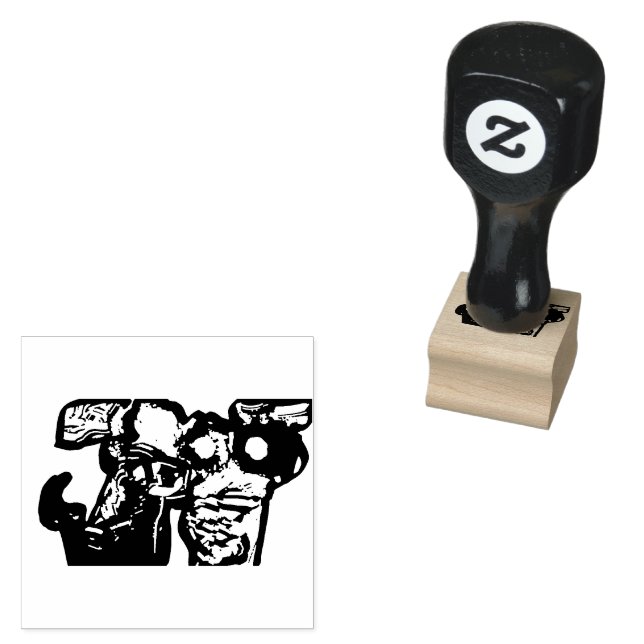 Sello De Caucho Gato y flores (Sellado)