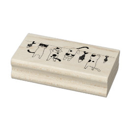 Sello De Caucho Gatos y peces colgados