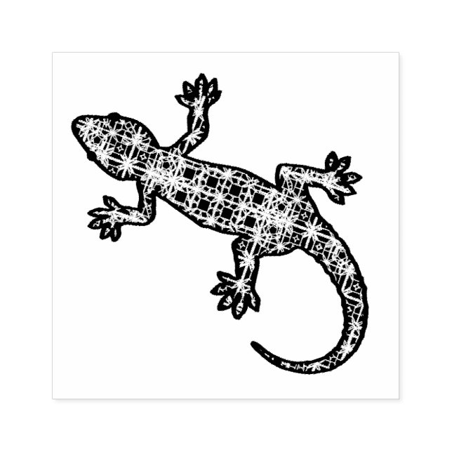 Sello De Caucho Gecko tribal batik / Lizard (Impresión)