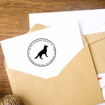 German Shepherd Dog Custom Family Return Address