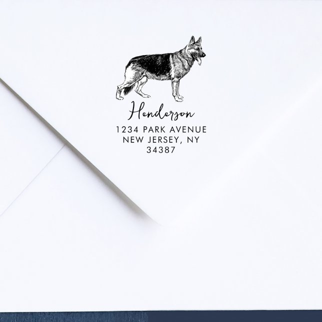 Sello De Caucho German Shepherd Dog Modern Return Address (Subido por el creador)
