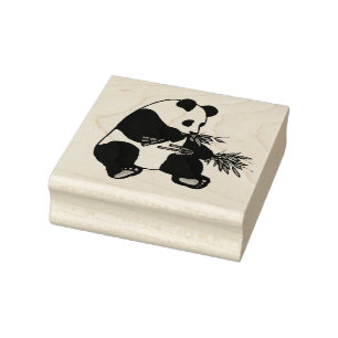 Sello De Caucho Giant Panda come Bamboo