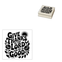 Sello De Caucho Give Thanks - Christian