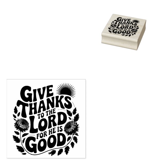 Sello De Caucho Give Thanks - Christian (Sellado)