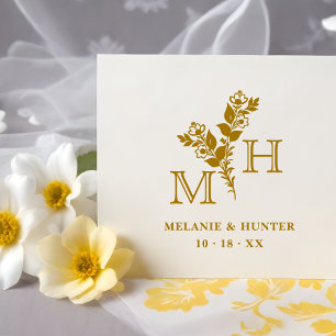 Sello De Caucho Glam Stylish Botanical Branches & Blooms Wedding