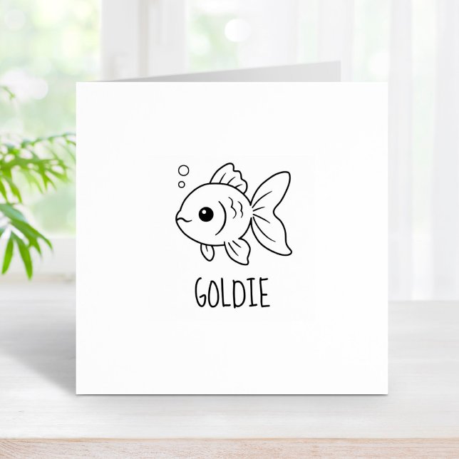 Sello De Caucho Goldfish Pet Custom Name 1x1 (Subido por el creador)