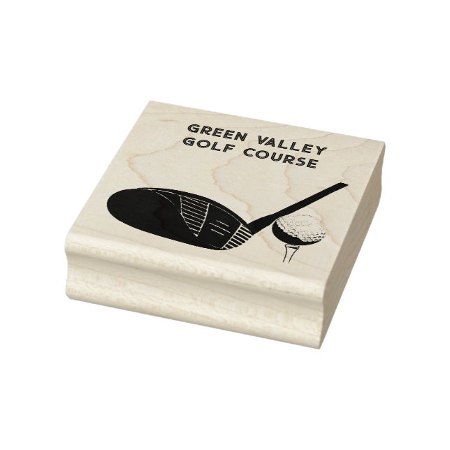 Sello De Caucho Golf Club and Golf Ball with Custom Text (Sello)