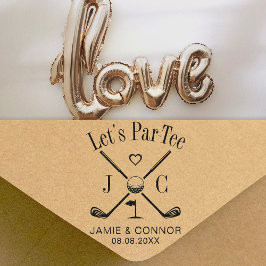Sello De Caucho Golf Let's Par-Tee Wedding Save the Date