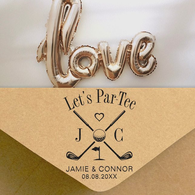 Sello De Caucho Golf Let's Par-Tee Wedding Save the Date (Subido por el creador)