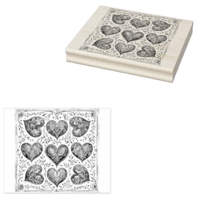 Sello De Caucho Gouache Elegance: Gouache Valentine Hearts (Sellado)