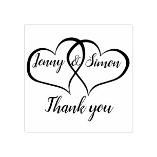 Sello De Caucho Gracias a la boda personalizada personalizada de d