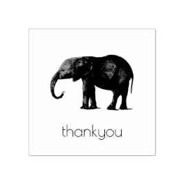 SELLO DE CAUCHO GRACIAS CON ELEPHANT WOOD ART STAMP