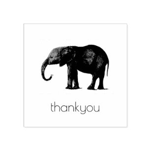 SELLO DE CAUCHO GRACIAS CON ELEPHANT WOOD ART STAMP