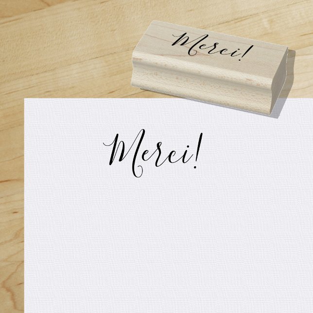 Sello De Caucho Gracias | Francés | Estilo Diario ("Everyday is abundantly beautiful." 
Sincerely Best Wishes from Lucky Design World)