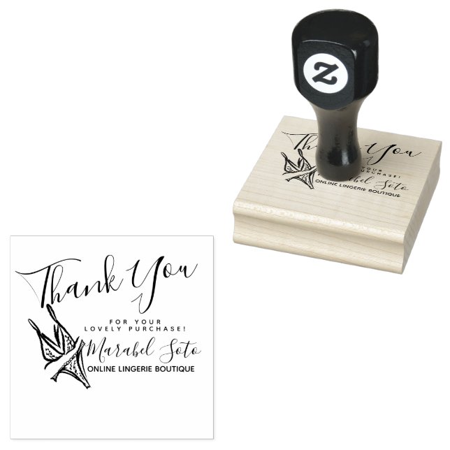 Sello De Caucho Gracias, Lingerie Clothing Business Rubber Stamp (Sellado)