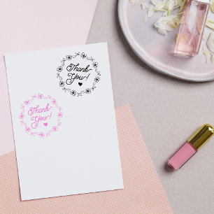 Sello De Caucho Gracias minimalista, Flor