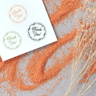 Sello De Caucho Gracias minimalista, Flor