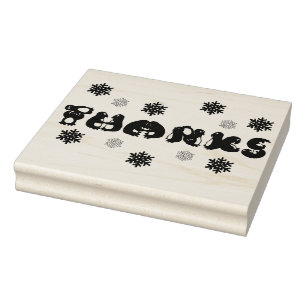 Sello De Caucho Gracias Penguin Pengins Snowflakes Gracias Estampi