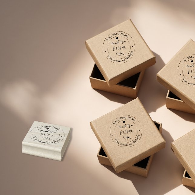 Sello De Caucho Gracias personalizado por tu pedido de negocio (Personalized Thank You for Your Business Order Rubber Stamp)