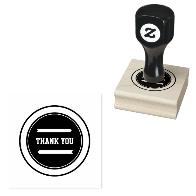 Sello De Caucho GRACIAS Personalizado Textos Wood Art Classic Blac (Sellado)