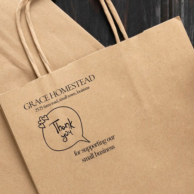 Sello De Caucho Gracias por apoyar a la pequeña empresa añadir nom (Subido por el creador)