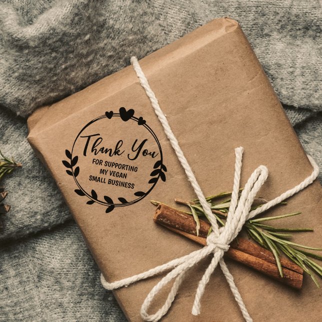 Sello De Caucho Gracias por apoyar a mi pequeña empresa vegana, (Subido por el creador)