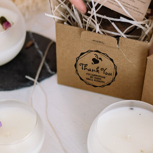 Sello De Caucho Gracias por apoyar a mi pequeña empresa vegana,