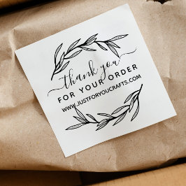 Sello De Caucho Gracias por su pedido Laurel Leaf
