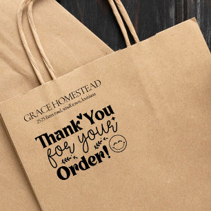 Sello De Caucho Gracias por tu pedido Pequeña Empresa Añadir nombr