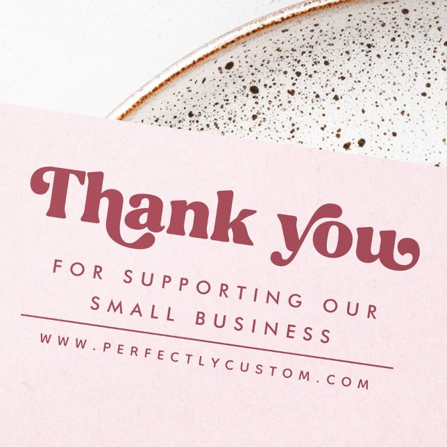 Sello De Caucho Gracias retro por apoyar nuestra URL de negocios (Retro thank for you supporting our business URL Rubber Stamp)