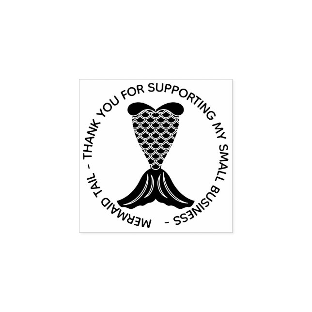 Sello De Caucho Gracias, Simple Mermaid Tail (Impresión)