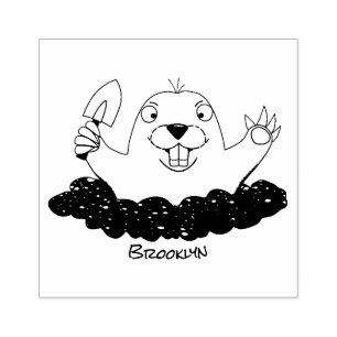 Sello De Caucho Gracioso gopher digging personalizado ilustracion