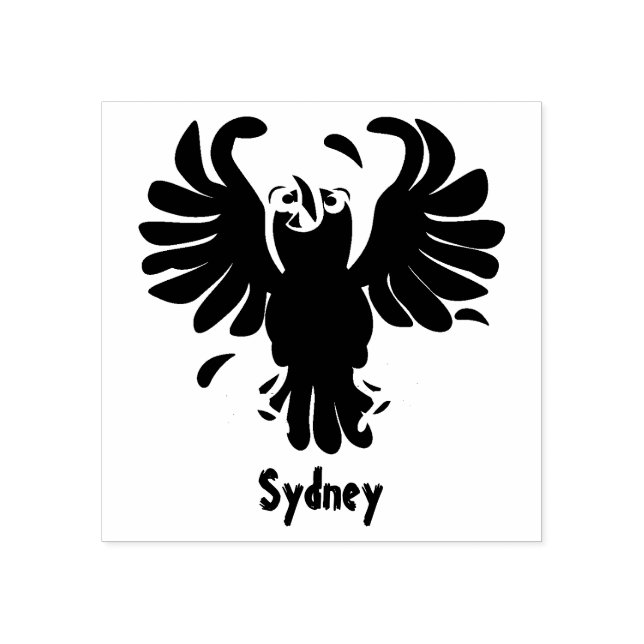 Sello De Caucho Gracioso ilustracion de personalizado de cuervos l (Impresión)