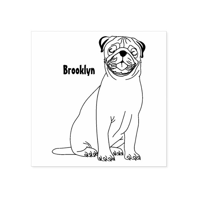 Sello De Caucho Gracioso ilustracion de personalizado de perro de  (Impresión)