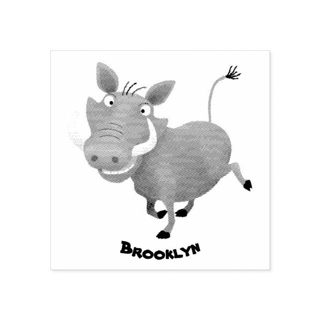 Sello De Caucho Gracioso ilustracion de personalizado porcina afri (Impresión)