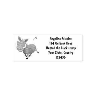 Sello De Caucho Gracioso ilustracion de personalizado porcina afri