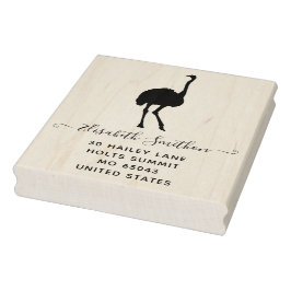 Sello De Caucho Gracioso Ostrich Cute Bird Animal Stationspersonal