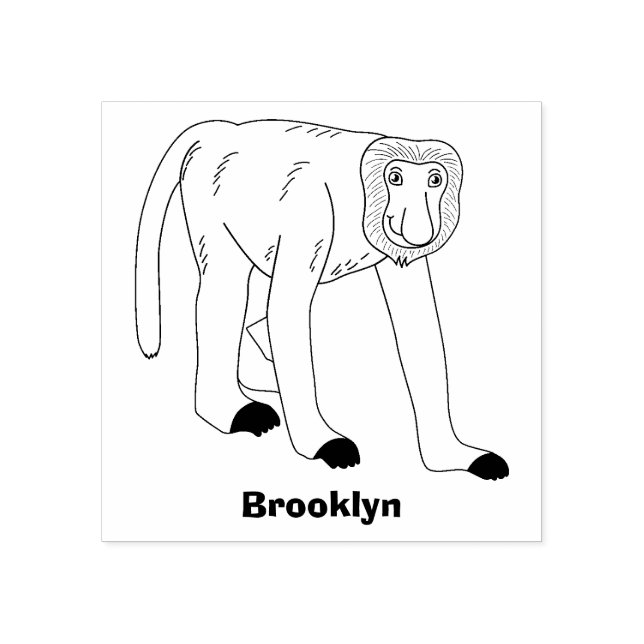 Sello De Caucho Gracioso proboscito personalizado ilustracion (Impresión)