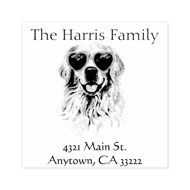 Sello De Caucho Gracioso recuperador de Hipster Personalizado (Impresión)