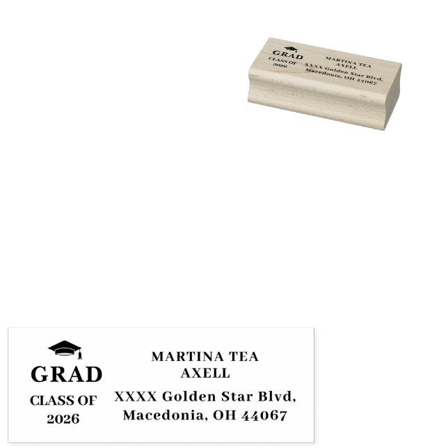 Sello De Caucho Graduation Return Address Label (Sellado)