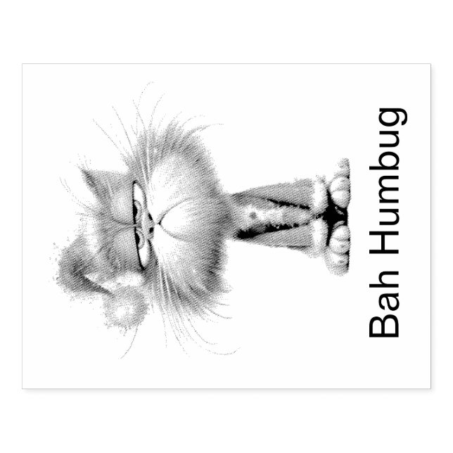 Sello De Caucho Gran gato de Santa gruñón personalizable (Impresión)