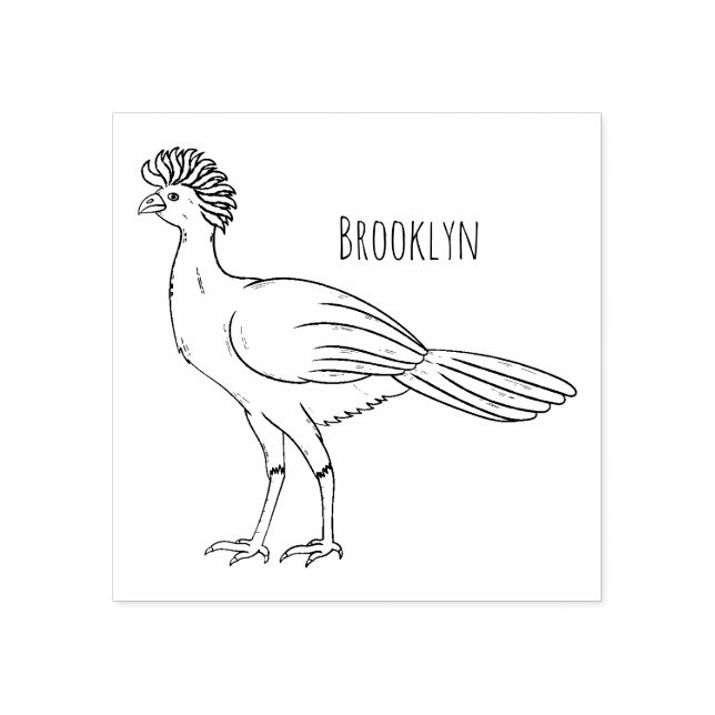 Sello De Caucho Gran ilustracion de personalizado de aves de curac (Impresión)