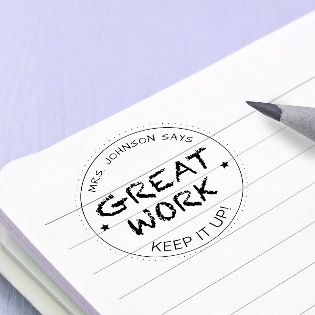Sello De Caucho Gran trabajo | Maestros personalizados (Great Job | Personalized Teachers Rubber Stamp)