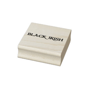 Sello de caucho grande y negro irlandés sin mango