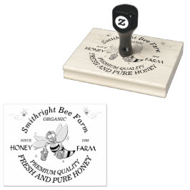 Sello De Caucho Granja De Abejas Con Cubos De Caucho De Miel