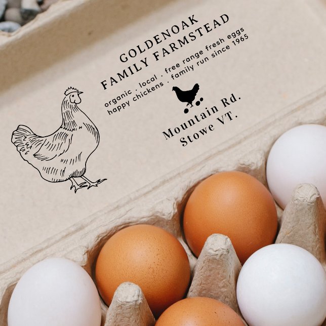 Sello De Caucho Granja de Huevos de Gallina Personalizada con Dibu (Subido por el creador)
