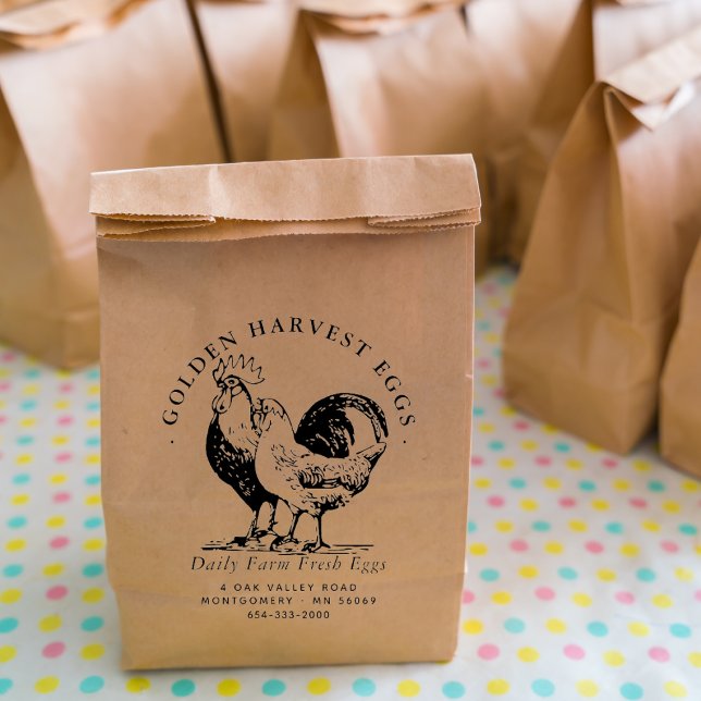 Sello De Caucho Granja de huevos de pollo frescos orgánicos (Subido por el creador)