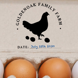 Sello De Caucho Granja de huevos de pollo personalizada de huevo d