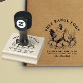 Sello De Caucho Granja de huevos frescos Hen y huevos